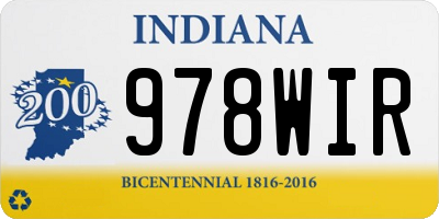 IN license plate 978WIR