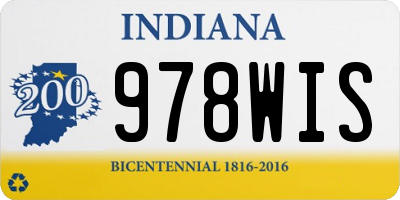 IN license plate 978WIS