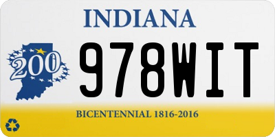 IN license plate 978WIT