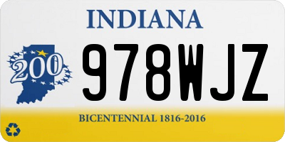 IN license plate 978WJZ