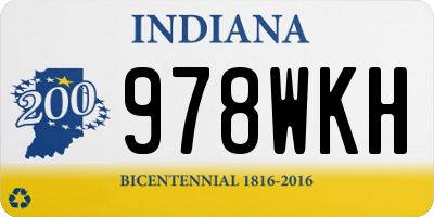 IN license plate 978WKH