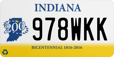 IN license plate 978WKK