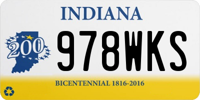 IN license plate 978WKS