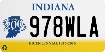 IN license plate 978WLA
