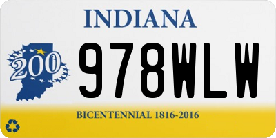 IN license plate 978WLW