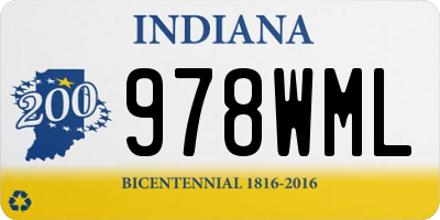 IN license plate 978WML