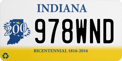 IN license plate 978WND