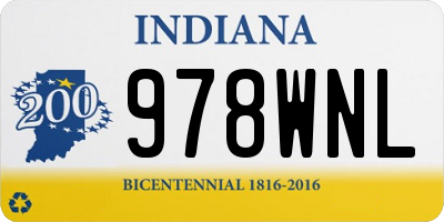 IN license plate 978WNL
