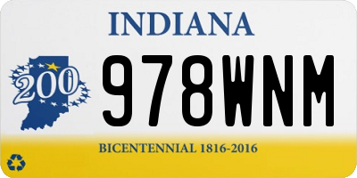 IN license plate 978WNM