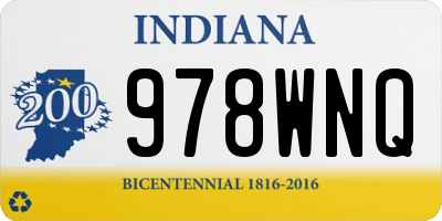 IN license plate 978WNQ