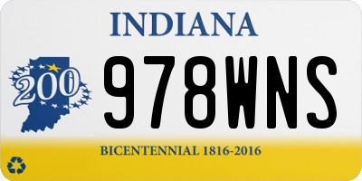 IN license plate 978WNS