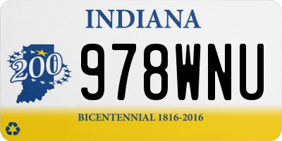 IN license plate 978WNU