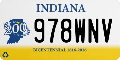 IN license plate 978WNV