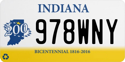 IN license plate 978WNY