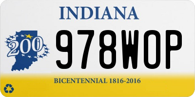 IN license plate 978WOP