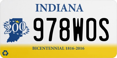 IN license plate 978WOS
