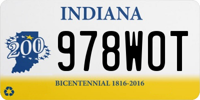 IN license plate 978WOT