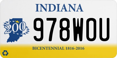 IN license plate 978WOU