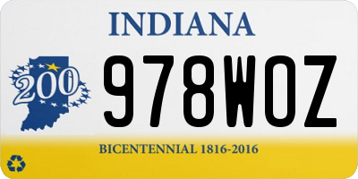 IN license plate 978WOZ