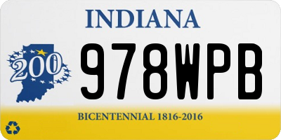 IN license plate 978WPB