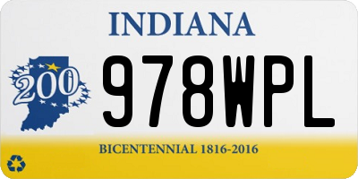 IN license plate 978WPL