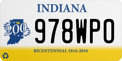 IN license plate 978WPO