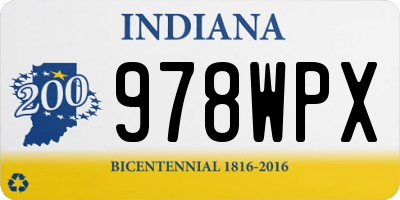 IN license plate 978WPX
