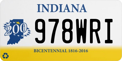IN license plate 978WRI