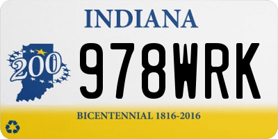 IN license plate 978WRK