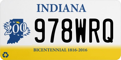 IN license plate 978WRQ
