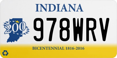 IN license plate 978WRV