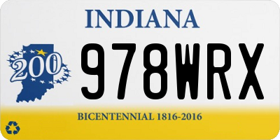 IN license plate 978WRX