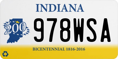 IN license plate 978WSA