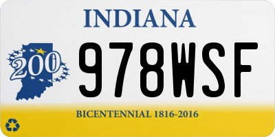 IN license plate 978WSF