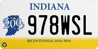 IN license plate 978WSL