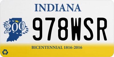 IN license plate 978WSR