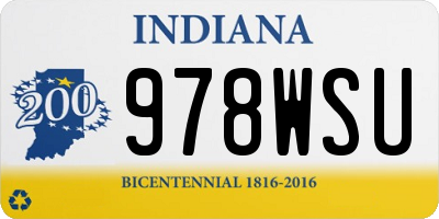 IN license plate 978WSU