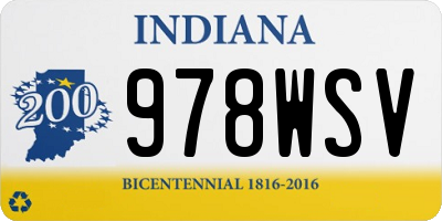 IN license plate 978WSV