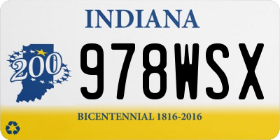 IN license plate 978WSX