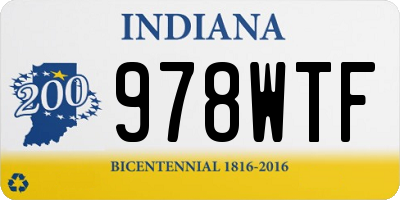 IN license plate 978WTF