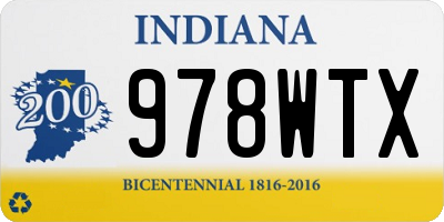 IN license plate 978WTX