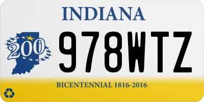 IN license plate 978WTZ