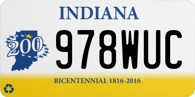IN license plate 978WUC