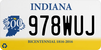 IN license plate 978WUJ