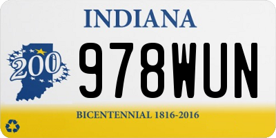IN license plate 978WUN