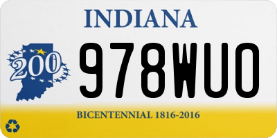 IN license plate 978WUO