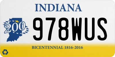 IN license plate 978WUS