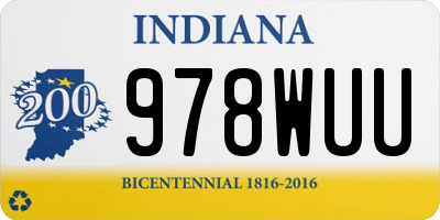 IN license plate 978WUU