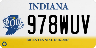 IN license plate 978WUV