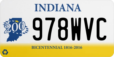 IN license plate 978WVC